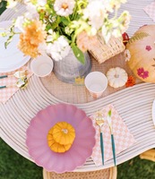 Table d'enfant vintage vietnamienne pour fête en plein air, design coloré et mignon pour bébés et enfants, pour une utilisation à l'intérieur et à l'extérieur
