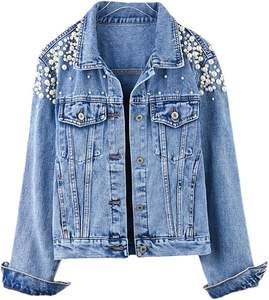 แจ็กเก็ตยีนส์ระบายอากาศได้ดีเสื้อแจ็กเก็ตผ้าทอสไตล์นักขี่จักรยานไซส์ XL - Product Image 3