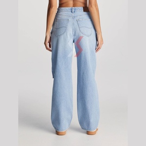 2025 Custom Logo Women's High-<b>Waisted</b> Slim-Fit Straight Leg Jeans Pants Breathable for Winter Season OEM Serviced Cheap Price - Product Image 2