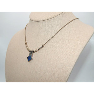 Collana con pendente a goccia geometrica in argento Sterling 925 con motivo tribale accessorio elegante alla moda - Product Image 1