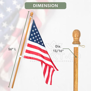 Nuevo Asta de Bandera de Madera para Exteriores, Asta de Bandera de Madera de la Mejor Calidad, Color y Tamaño Personalizados - Product Image 6