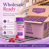 Gummies Cheveux Peau Ongles – Complément Beauté à la Biotine Saveur Fraise – Vitamines pour la Croissance des Cheveux, Soin de la Peau et Soutien des Ongles – OEM