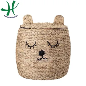 Animal laundry baskets weaving water hyacinth hamper for clothing and home furniture and decor