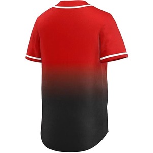 Custom Unisex Breathable Quick Dry 100% Polyester Full <b>Button</b> Baseball Jersey Uniform - Product Image 3