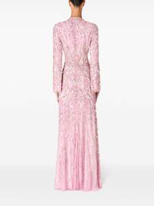 Superbes robes de soirée perlées à manches longues caftan marocain Robe de soirée musulmane Robes de bal - Product Image 6