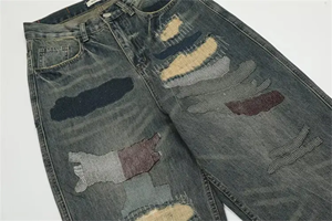 Nuevos Pantalones Vaqueros Deportivos Holgados y Rectos de Color Azul Oscuro con Cintura Elástica para Hombre, Estilo Urbano Informal - Product Image 2