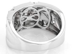 Anillo de Boda Clásico de Plata de Ley 925 con Moissanita de 1.00 Quilates, Chapado en Platino y Rodio, para Hombre y Mujer, Banda Ancha para Fiestas - Product Image 2