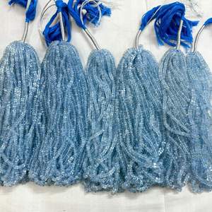 Cuentas Heishi de Aguamarina Natural de Alta Calidad, Facetadas, de 4mm a 7mm, para la Elaboración de Joyería - Product Image 3