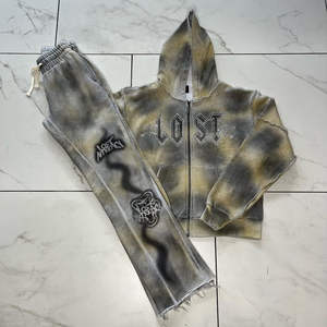 ชุดกีฬาผ้าคอตตอนสำหรับผู้ชายชุดวอร์มและเสื้อฮู้ดสำหรับ100% ชุดกีฬาผ้าฝ้ายปักลายติดโลโก้ได้ตามต้องการ - Product Image 3