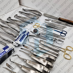 Kit d'extraction chirurgicale dentaire en acier inoxydable allemand certifié CE ensemble d'ascenseurs et de forceps de chirurgie buccale manuelle - Product Image 1