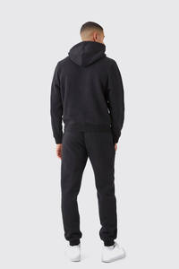 <b>Black</b> <b>Oversized</b> Scoba Track Suit with Split Hem Custom LOGO Bootcut Sweatpants Plus Size Printed Heavyweight Breathable <b>Hoodie</b> - Product Image 5