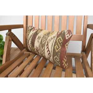Almohada de lana Kilim Beige de lujo de 8x16 pulgadas, diseño rústico, seda tejida con estampado Floral esponjoso Vintage, ropa de cama portátil - Product Image 3