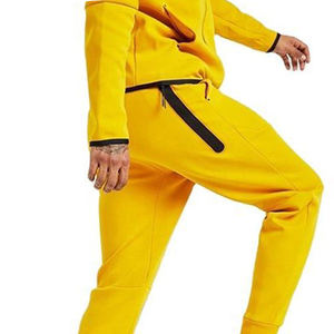 Custom Slim Fit de dos piezas de invierno de los hombres de la ropa de calle 100% de algodón con capucha pantalones de chándal conjunto de talla grande sin costuras-Custom Slim Fit de dos piezas - Product Image 2