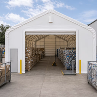 Abri de stockage robuste à double structure 40x60x21 pieds avec cadre en acier galvanisé et couverture imperméable en PE/PVC