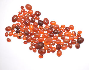Cabochons ovales calibrés en pierres précieuses en vrac de cornaline orange naturelle 7X5mm à 20X15mm pour la fabrication de bijoux - Product Image 4