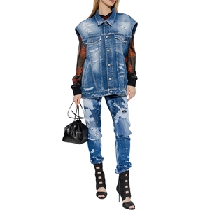 <b>Men</b> Summer Distressed <b>Denim</b> <b>Vest</b> Stylish Sleeveless Jacket Durable Washed Design Fashion Streetwear Look High Quality Cotton - Product Image 4