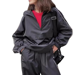 Mujeres Unisex logotipo personalizado sólido ligero transpirable poliéster algodón terciopelo reflectante fútbol deportes Crop Top chándal - Product Image 4