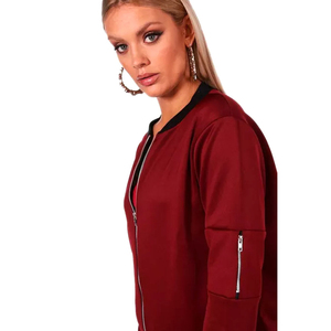 แจ็กเก็ตผ้าขนแกะแขนเต็มสำหรับผู้หญิงเสื้อแจ็คเก็ตแขนสั้นแบบสั่งทำได้ - Product Image 3