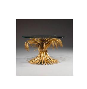 Elegante mesa de aluminio de diseño floral con superficie de vidrio transparente para interiores modernos compactos que ofrecen estilo y practicidad - Product Image 6