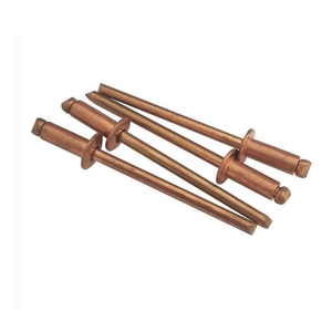 Rivet aveugle en laiton à extrémité ouverte GB12618, rivet aveugle à tête dôme en cuivre avec mandrin en acier au carbone - Product Image 1