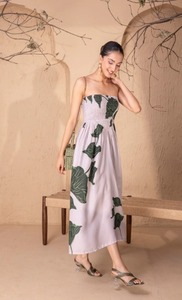 New Trendy Indian Hand <b>Block</b> Cotton Dress for Women Floral <b>Print</b> Long Stylish Summer Gown Knee-Length Party Wear Dress - Product Image 3