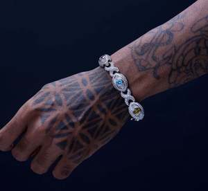 สร้อยข้อมือเพชรโมอิสซาไนต์หลากสีแบบเต็มวง ประดับด้วยเงินแท้ 925 สไตล์คิวบา - Product Image 3