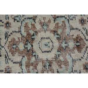 Alfombra turca clásica Beige azul Vintage 5,8X9,4 pies Alfombra de retales de lana para sala de estar con respaldo de látex para adolescentes - Product Image 5