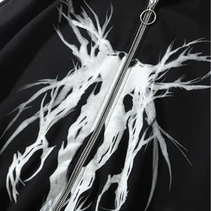 Techwear Sweat à capuche de haute qualité Heavy Sport Hoodie Casual Loose Large Size Street Full Zip Pullover Hommes Hoodies & Sweatshirts - Product Image 3