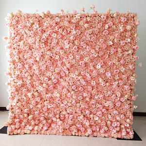 ฉากหลังผ้าม่านม้วนเก็บได้ลายดอกกุหลาบสีชมพู 5 มิติ ขนาด 8x8 ฟุต สำหรับตกแต่งงานแต่งงาน - Product Image 3