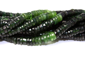 Cuentas de neumáticos Heishi facetadas de Aventurina verde Natural sombreada, cuentas de Aventurina de 5-6mm para fabricación de joyas del fabricante indio 16" - Product Image 4