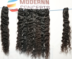 100% vendeur vierge brut couleur brune naturelle cheveux humains 8-32 pouces de long ondulé non traité faisceau indien Temple Extensions de cheveux humains - Product Image 5