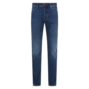 Pantalon en denim à coupe étroite pour hommes, jeans décontractés de couleur unie personnalisés avec poches zippées - Product Image 6