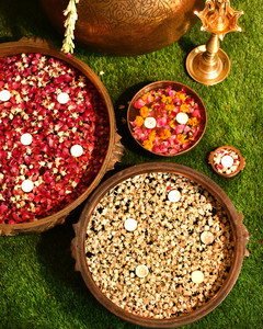 Macetas de latón dorado antiguo hechas a mano, cuenco tradicional de bronce indio del Sur, macetas de flores para jardín, decoración del hogar, MP-68 barato - Product Image 5