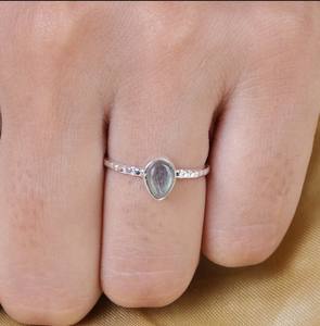 Labradorite Gemstone Ring Solid 925 Sterling Silver Pear Shape Labradorite Gemstone Rind Handmade Cabochons Jewelry <b>Supply</b> - Product Image 2