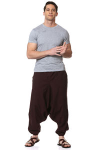 Pantalones bombachos ecológicos de talla libre para hombre, pantalones clásicos de Aladdin Dhoti, lona para Yoga Dhoti, inspiración Bohemia hippy oscura sostenible - Product Image 6