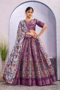 FESTIV LOOK LEHENGA CHOLI HERMOSA GHAGHRA CON DUPATTA DIDGITAL IMPRESO DOLA ALGODÓN LEHENGA CHOLI 3 PCS - Product Image 6