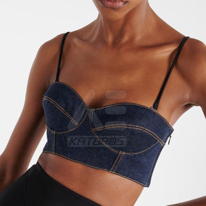 Soutien-gorge en jean tricoté 100 % coton, respirant, uni, sexy, avec armatures – Meilleure vente en ligne mondiale – Nouvelle arrivée - Product Image 3