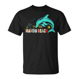 Camiseta de la Crucita a Través de la Bahía de Mambo, Recuerdo de la Isla de Curazao, Caribe - Product Image 1