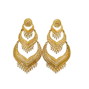 ซื้อชุดต่างหูแบบดั้งเดิมเครื่องประดับต่างหูชุบทอง22CT แบบ Jhumka สำหรับผู้หญิงที่สวมใส่โดยผู้ส่งออก - Product Image 2