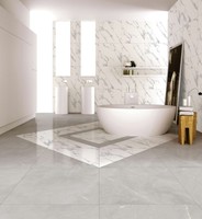 Carreaux en grès cérame vitrifié de taille 600x600 mm, corps en porcelaine, carreaux de mur et de sol avec surface brillante, utilisés pour la salle de bain