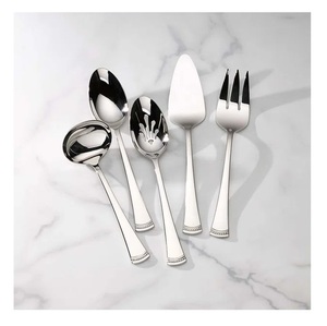 Nouveau style de haute qualité en argent Premium ensemble de 5 couverts Design moderne bas quantité minimale de commande solide fini fabriqué à la main en acier miroir - Product Image 1