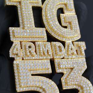 Joyería de Hip Hop personalizada para hombres/mujeres, regalo ostentoso Premium personalizado, colgante de collar con cualquier logotipo/imagen, colgantes de moissanita - Product Image 2