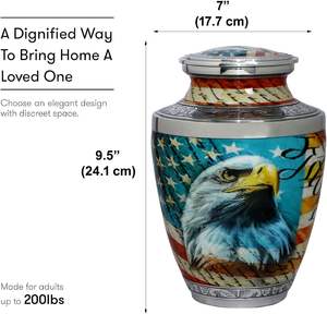 Vétéran drapeau américain urnes de crémation pour cendres adulte homme/femme-urnes décoratives pour policiers, pompiers, marine, marine - Product Image 4