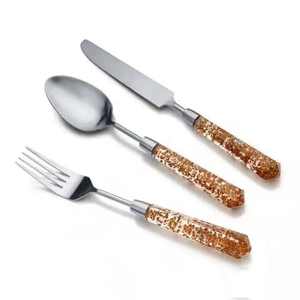 Cuillère à café en acier inoxydable de qualité supérieure, manche long, plaqué argent, finition miroir, écologique, moderne, de luxe, pour mariage - Product Image 3