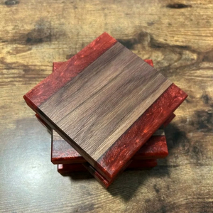 Posavasos de madera de Acacia hecho a mano diseñador resina roja posavasos para juntas accesorios alfombrillas almohadillas estilos de mármol sublimación redonda - Product Image 1