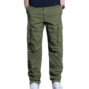 Nuevo diseño de moda para hombres de alta calidad Streetwear estilo Cargo pantalón Color sólido cómodo transpirable hombres Cargo pantalón - Product Image 1