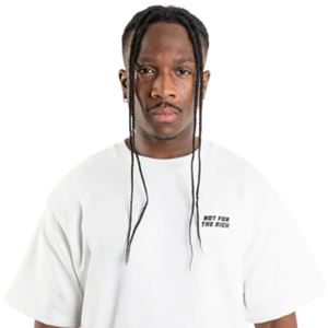 Camiseta Blanca Extra Grande para Hombre, 280GSM, Algodón Orgánico, Hombros Caídos, Estilo Urbano, con Estampado Grande en la Espalda - Product Image 2