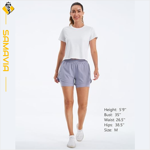 Pantalones cortos para correr de secado rápido con estampado de leopardo y cintura alta para mujer, ligeros, transpirables, listos para entrenar, para enviar al mercado de la UE/EE. UU. - Product Image 6