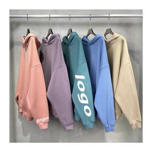 Sweat-shirts à capuche surdimensionnés pour hommes, 100% coton, épais, doublés en molleton français, hiver, streetwear, logo personnalisé, grande taille - Product Image 1