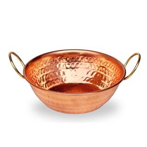 New Pattern Arrival Hammered Texture Metal Antique Finished Exterior With Silver Shiny Polished Interior Metal Kadhai Supplies - Product Image 4